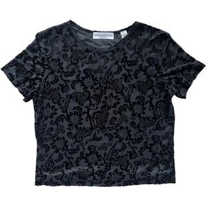 Black Velvet Burnout Y2K Top